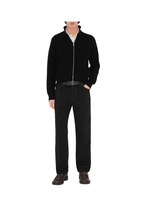 Burberry Reversible Check Tb Belt In Black