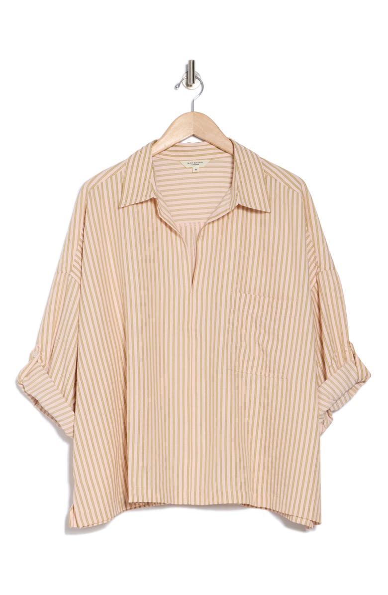 MAX STUDIO Stripe Top, Alternate, color, Blush