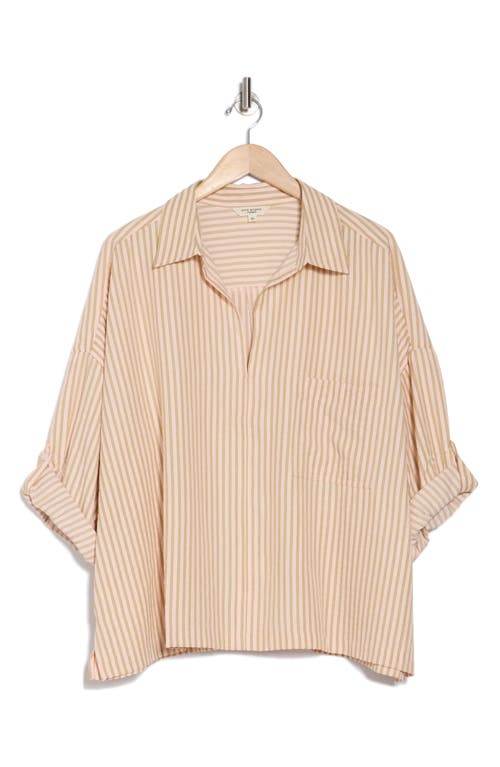 Max Studio Stripe Top In Blush