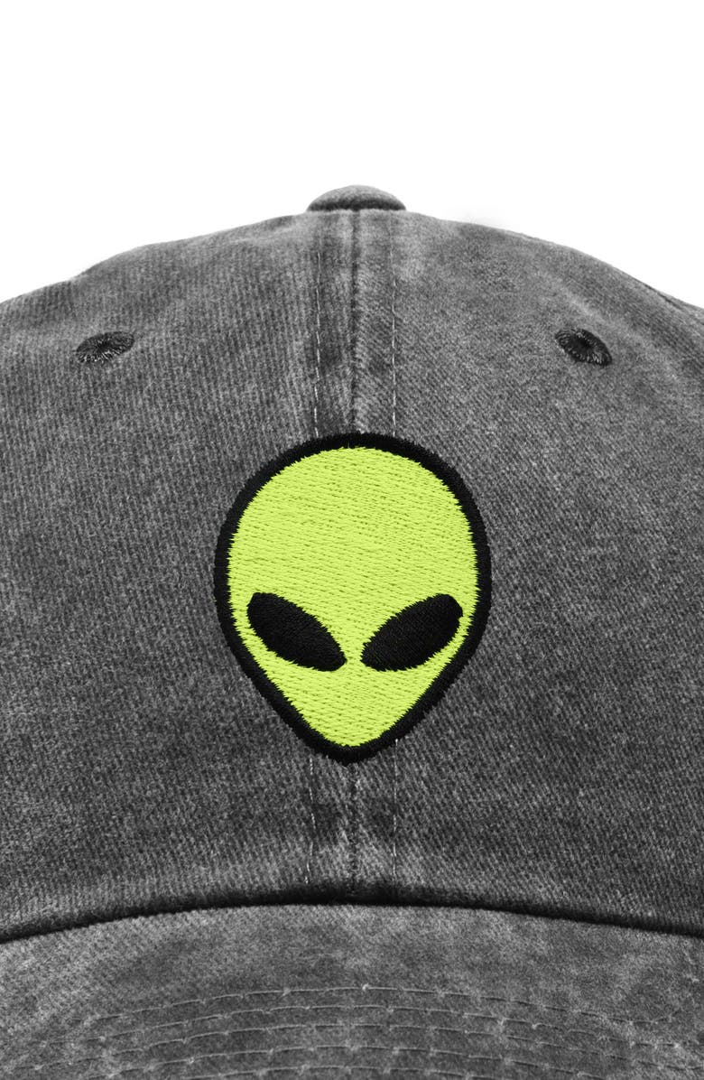 Dalix Alien Dad Cap, Alternate, color, Washed Black