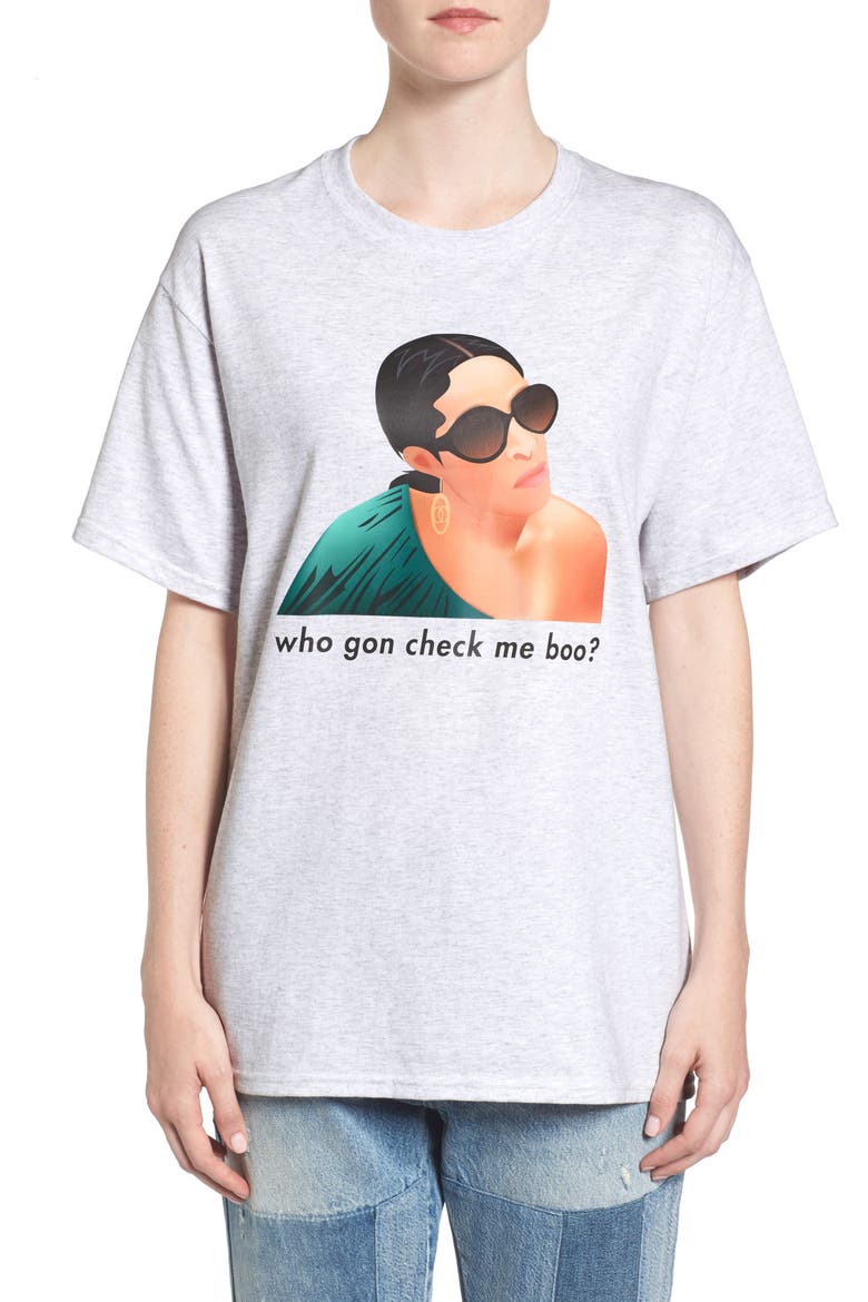 She by Shereè Who Gon' Check Me Boo Tee, Alternate, color, ASH