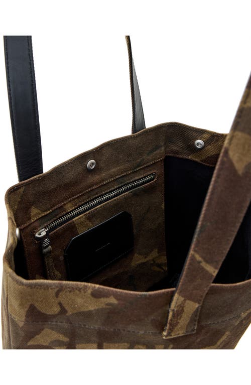 Shop Allsaints Yuto Deadstock Canvas Tote Bag In Camo Green