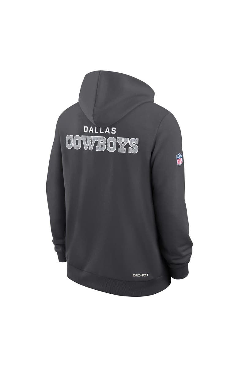 Nike Men's Nike Anthracite Dallas Cowboys Sideline Standard Issue Initial Home Dri-FIT Hoodie, Alternate, color, Anthracite