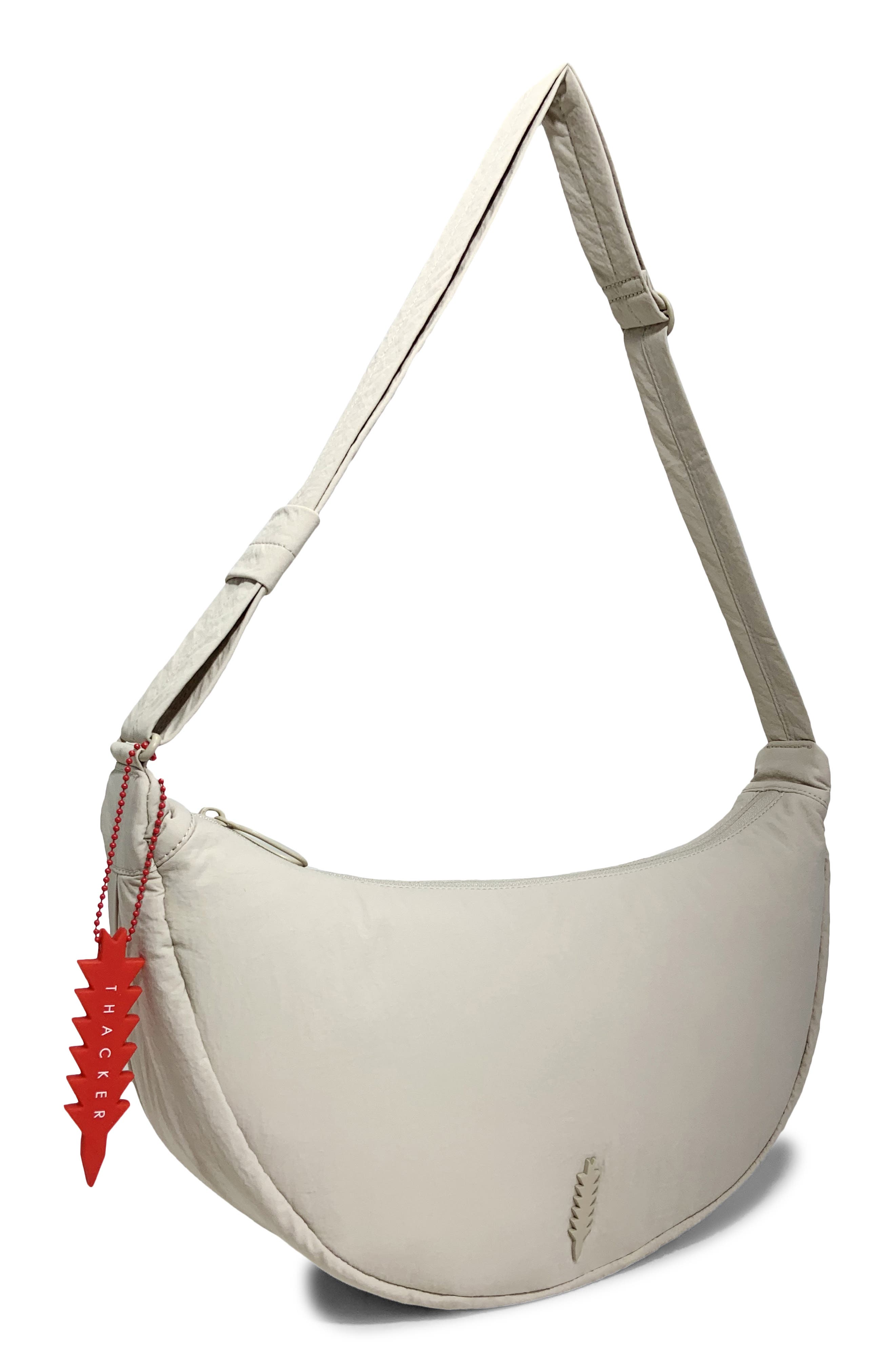Cleo Large Crescent Crossbody Bag, Alternate, color, SAND