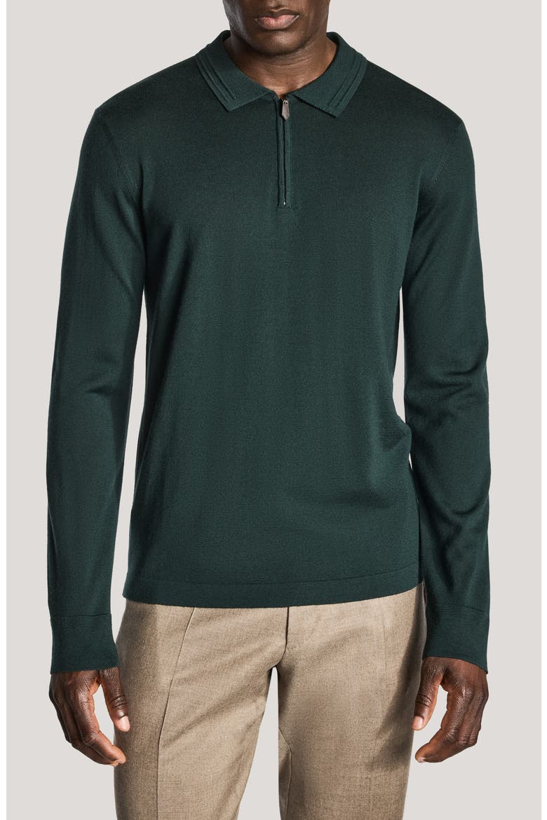 Merino Wool Quarter Zip Sweater, Main, color, HUNTER