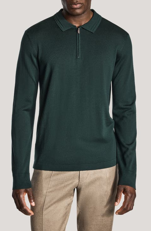 Merino Wool Quarter Zip Sweater