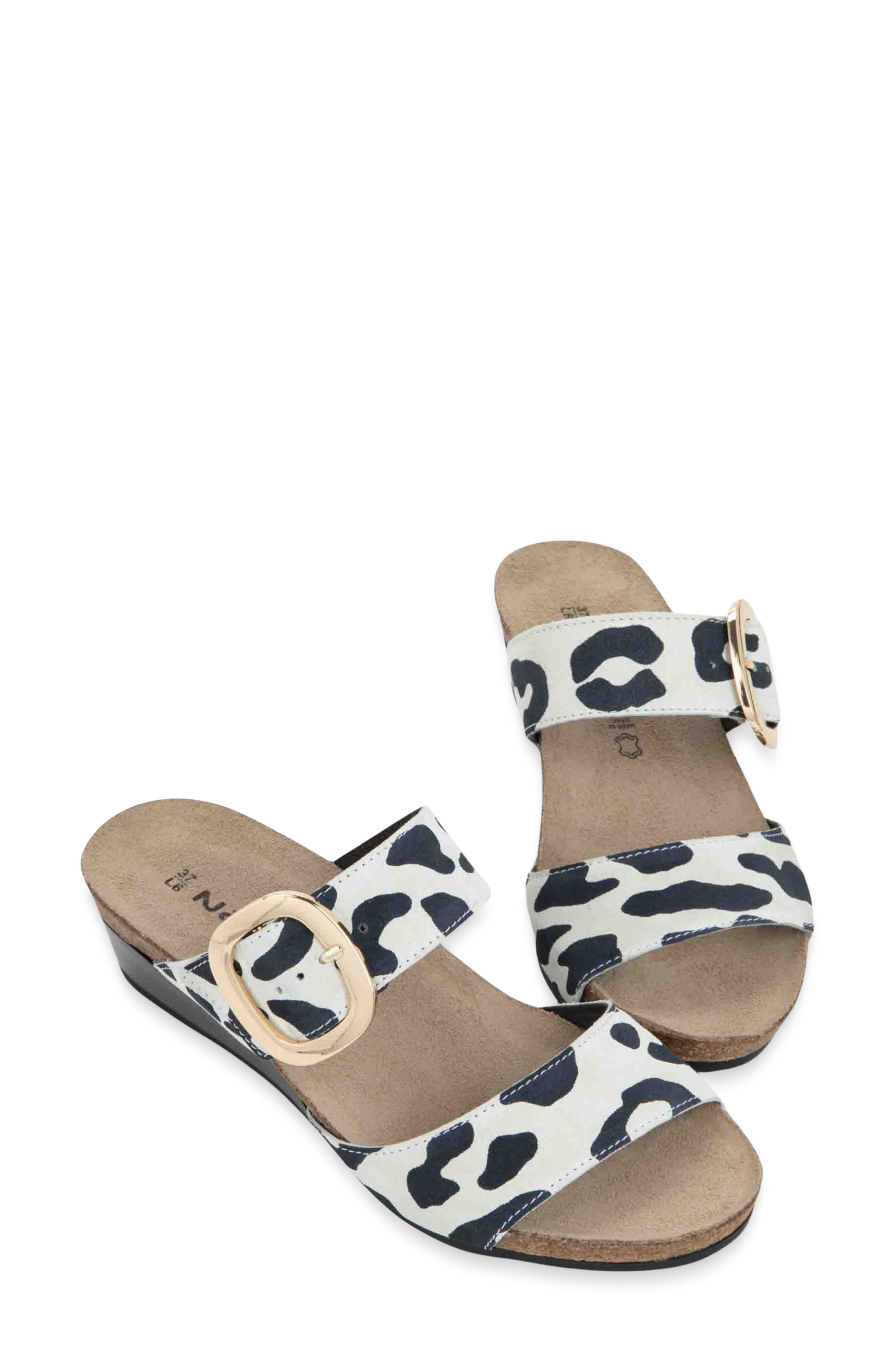 Magic Wedge Sandal, Alternate, color, WHITE LEOPARD SUEDE