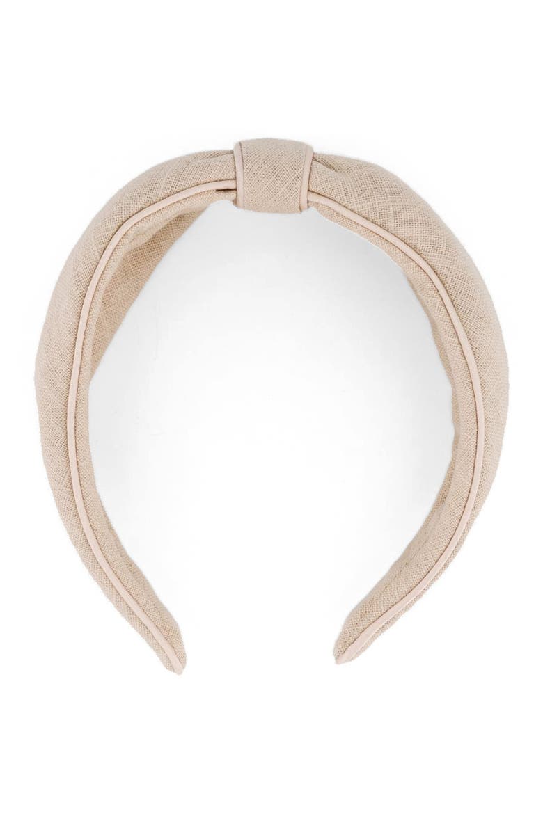 Linen Sahara Headband, Alternate, color, Beige