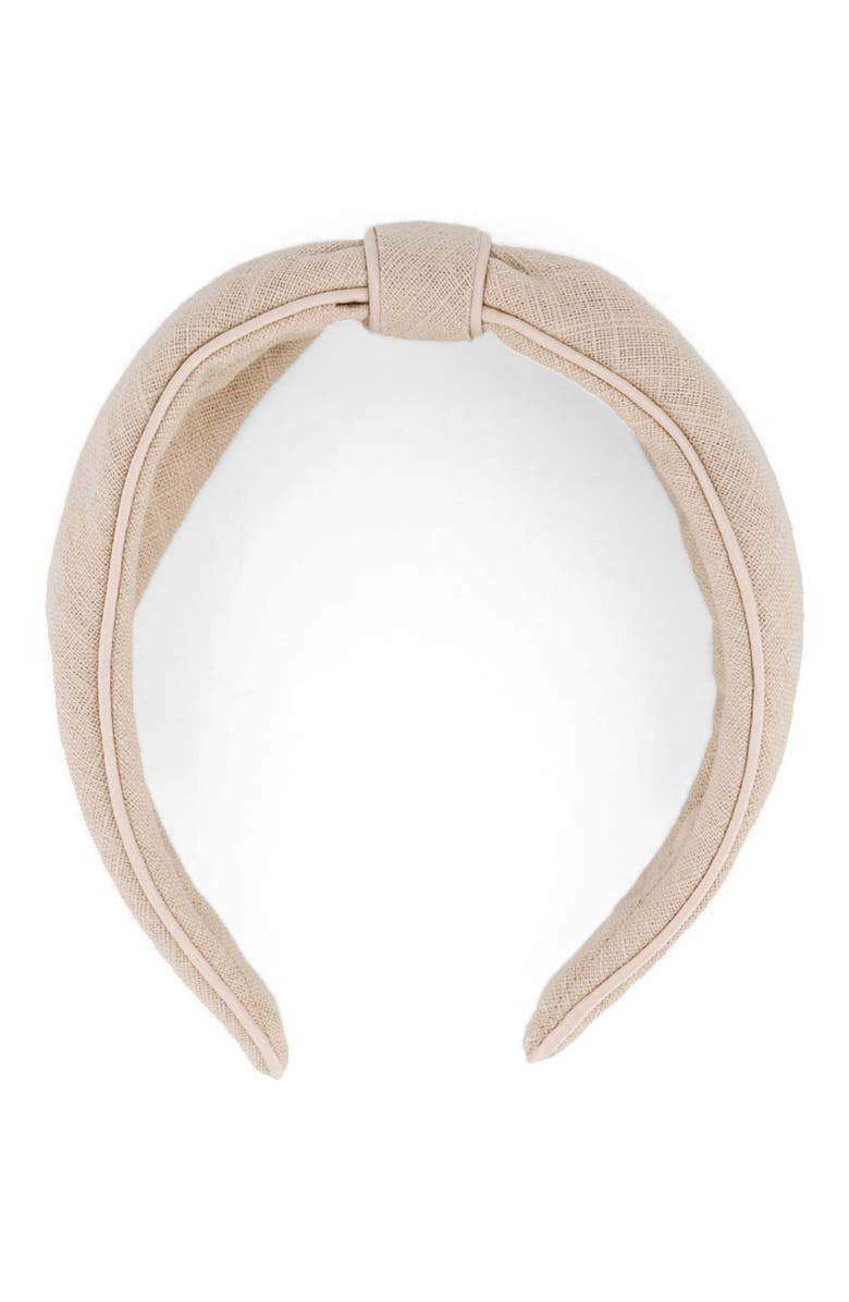 Alexandre de Paris Linen Sahara Headband, Alternate, color, Beige
