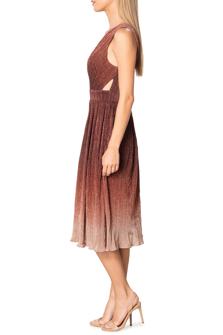 Ellery Shimmer Ombré Midi Cocktail Dress, Alternate, color, BURGUNDY MULTI