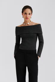 Malina Cirella Knitted Off Shoulder Top