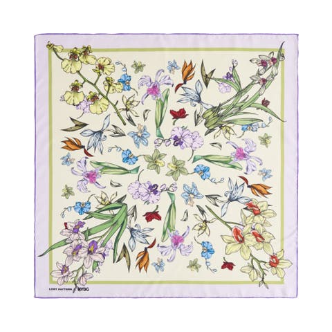 X NYBG "Orchid Symphony" Silk Bandana Scarf