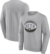 FANATICS Men's Fanatics Branded Heathered Gray Brooklyn Nets True Classics Vint Pullover Sweatshirt