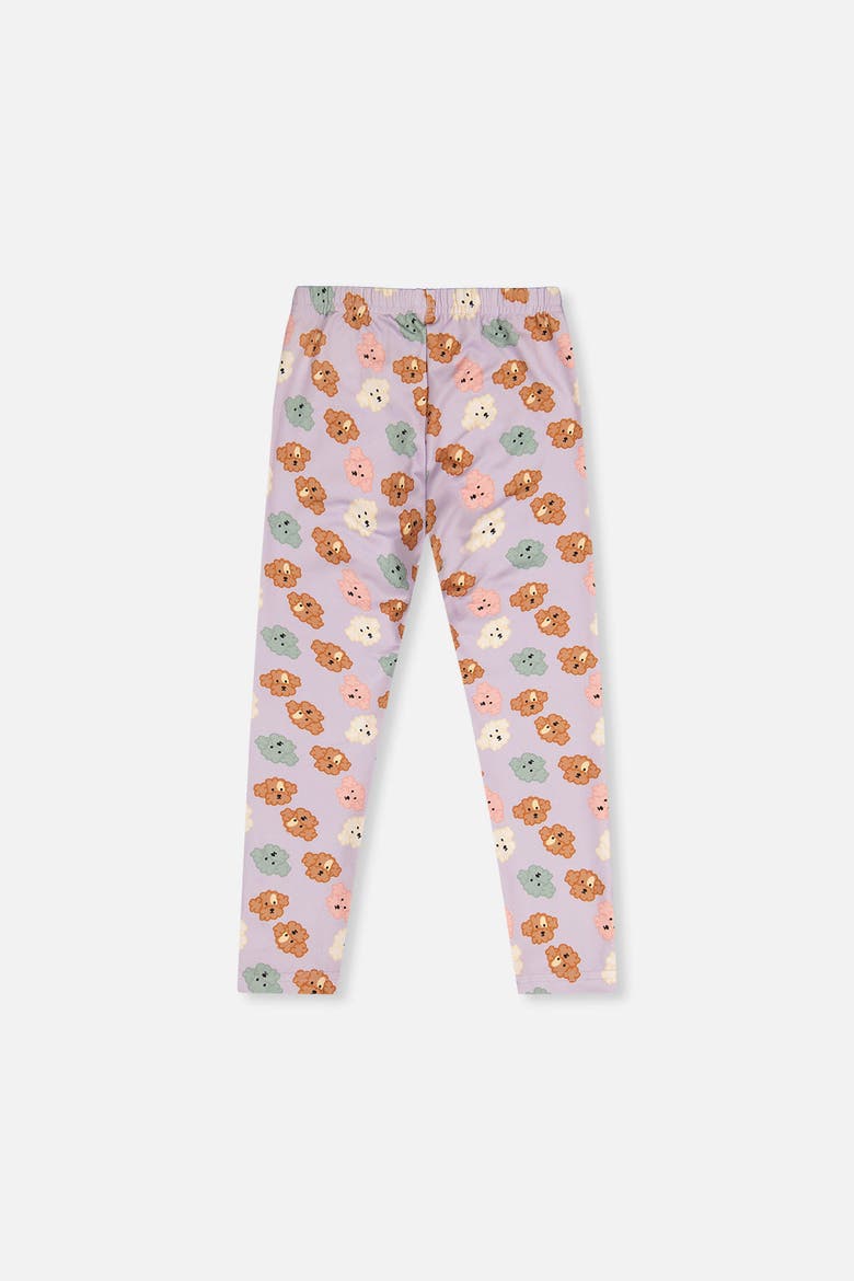 Organic Cotton Poodle Back Pocket Elastic Waist Leggings, Alternate, color, Purple Poodle Print