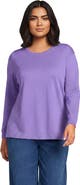 Lands' End Plus Size Cotton Relaxed Long Sleeve Crew Neck
