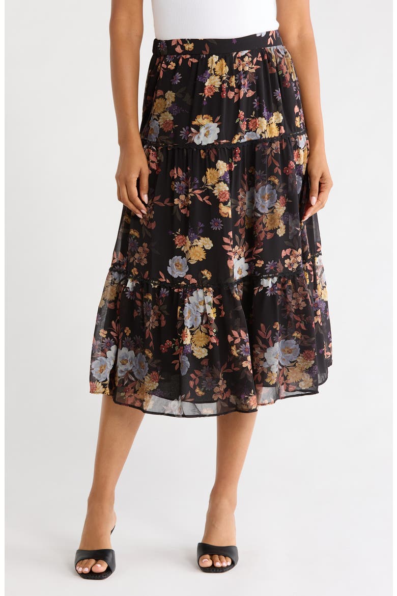 Tiered Maxi Skirt, Main, color, RICH BLACK