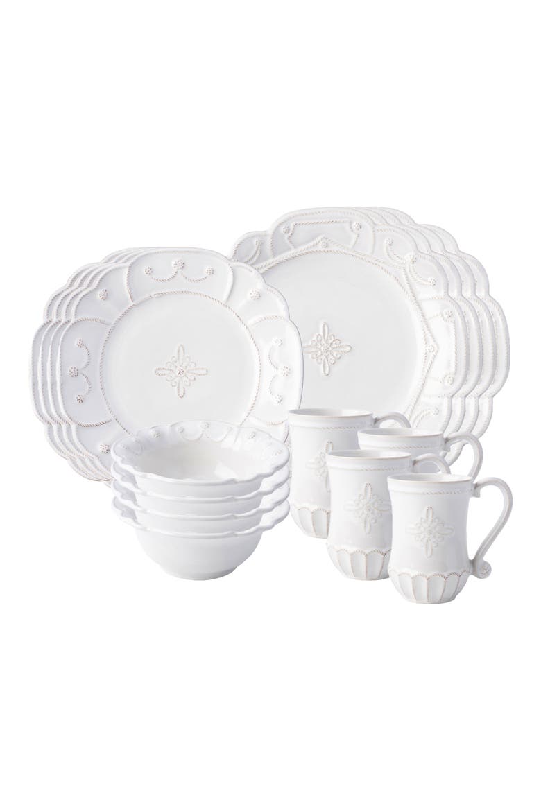 Jardins du Monde Whitewash 16-Piece Dinnerware Set, Main, color, WHITEWASH
