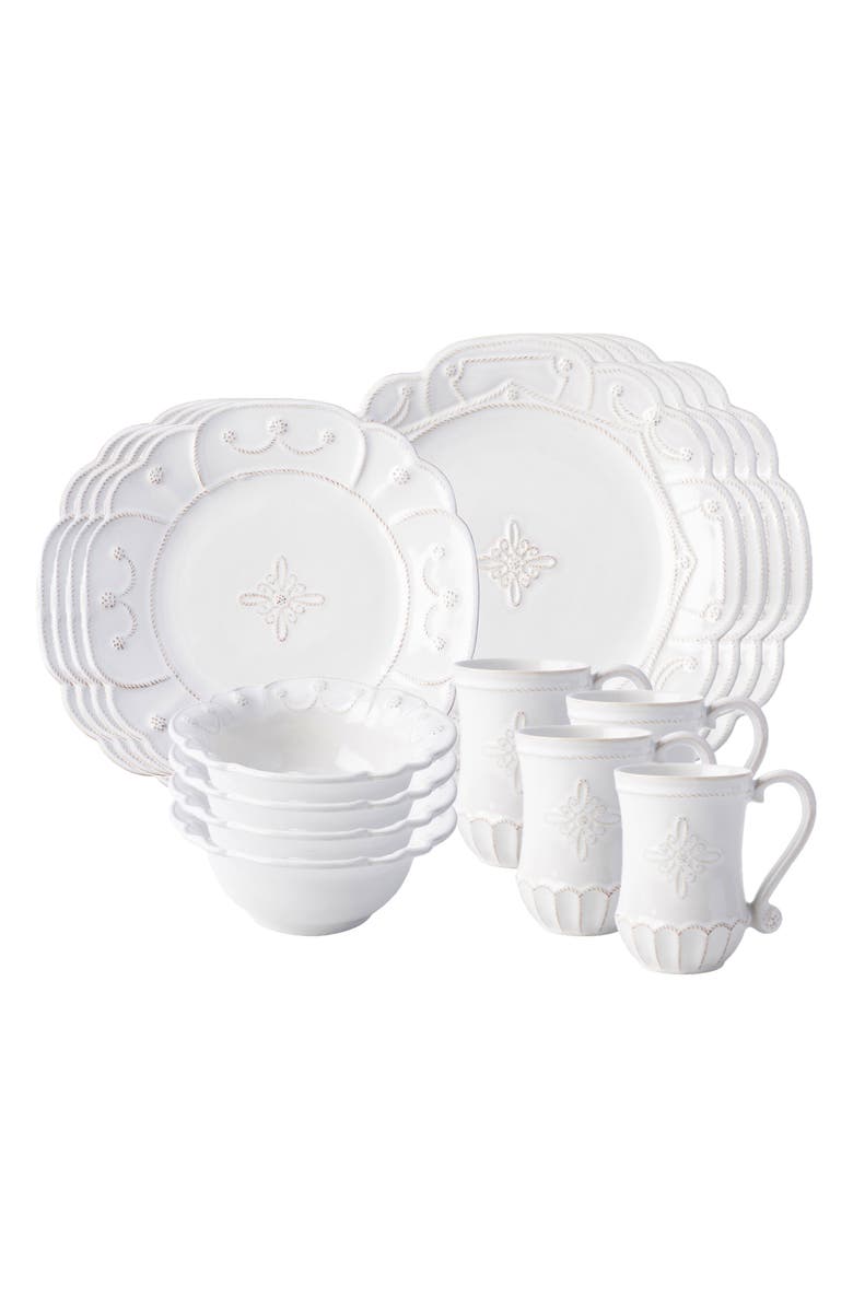 Juliska Jardins du Monde Whitewash 16-Piece Dinnerware Set, Main, color, Whitewash