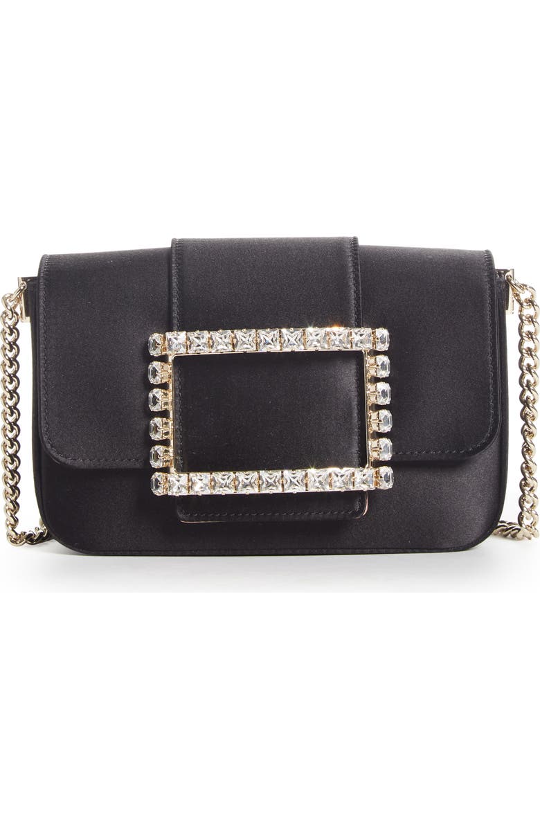 Roger Vivier Très Vivier Crystal Buckle Crossbody Bag, Main, color,