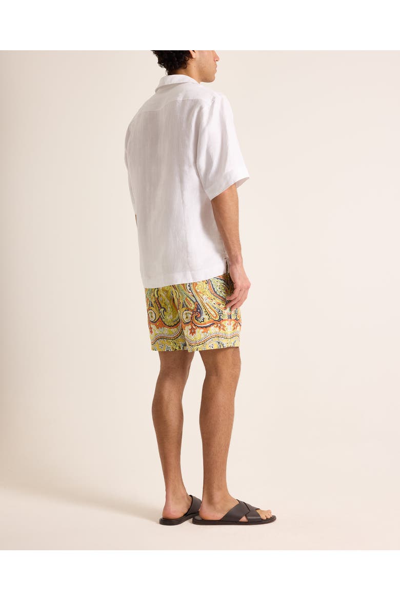 Alex Linen Relaxed Fit Linen Shorts with Fairground Print, Alternate, color, MULTI/VERMILLION