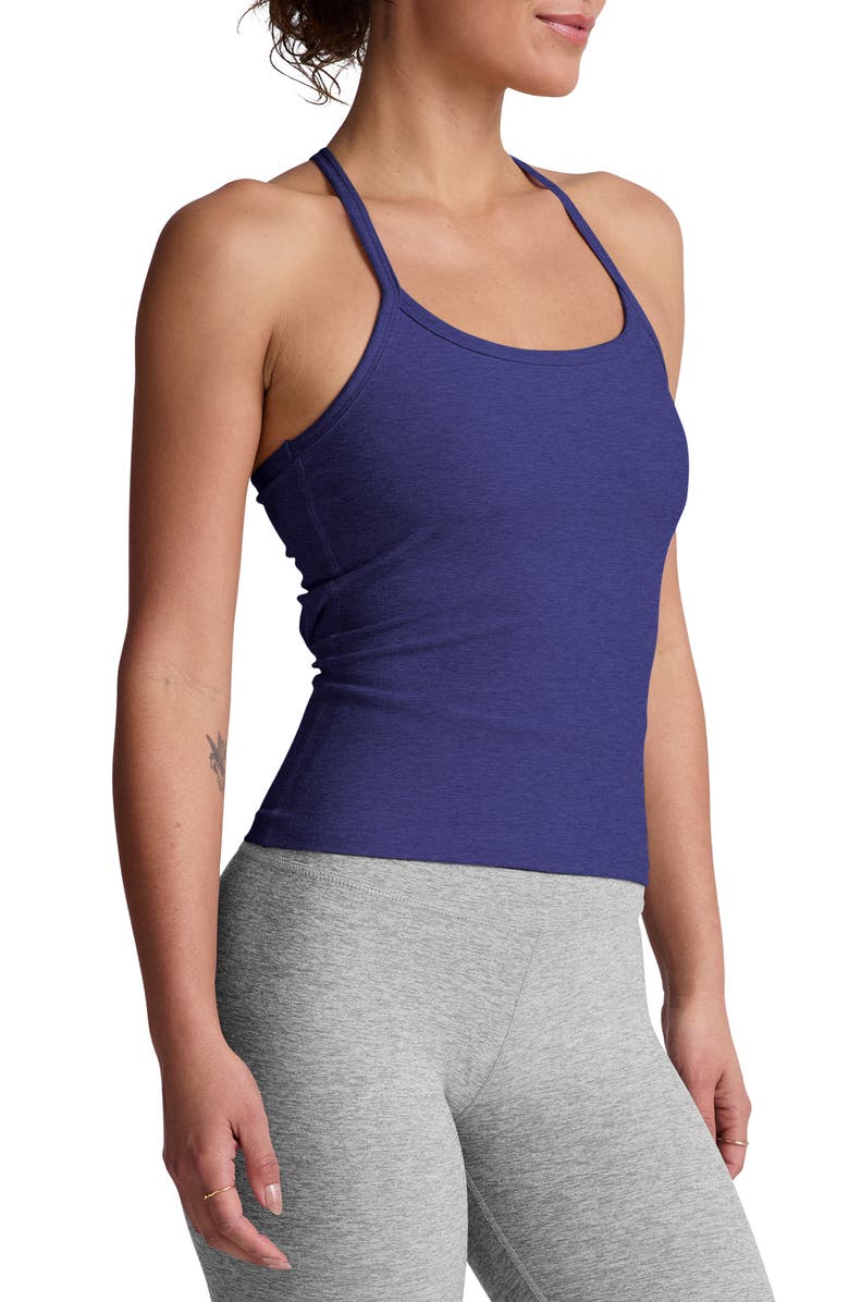 Beyond Yoga Space Dye Slim Racerback Tank Top, Alternate, color, Eternal Blue Heather