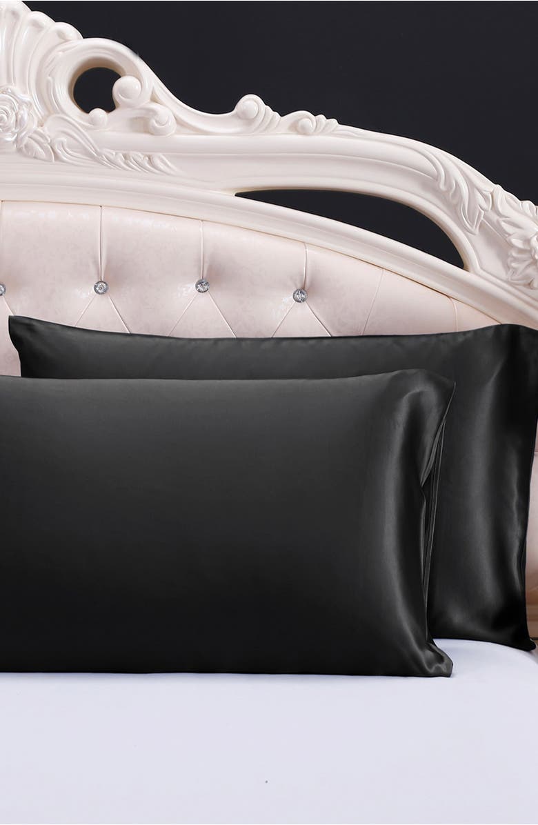 Lilysilk Pure Mulberry Silk Terse Envelope Luxury Pillowcase, Alternate, color, Black