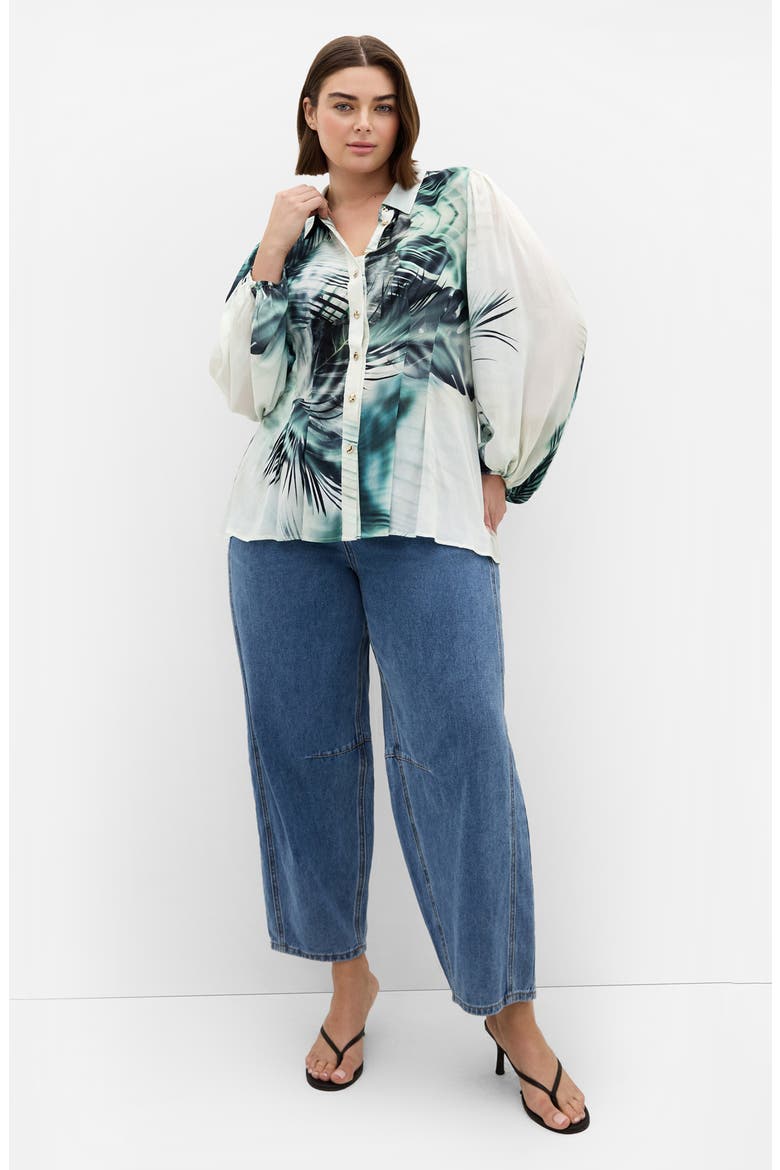 Piper Palm Print Button-Up Shirt, Alternate, color, SHADOW PALM