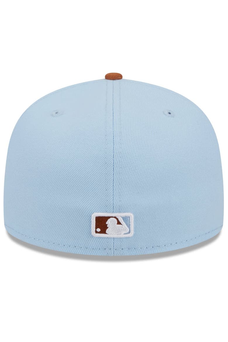 Men's New Era Light Blue/Brown Los Angeles Dodgers Spring Color Basic Two-Tone 59FIFTY Fitted Hat, Alternate, color, Light Blue