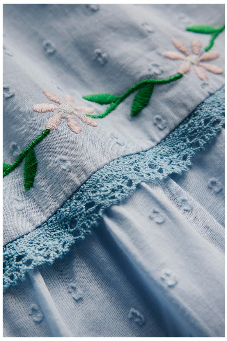 Kids' Embroidered & Smocked Dress, Alternate, color, MISTY BLUE