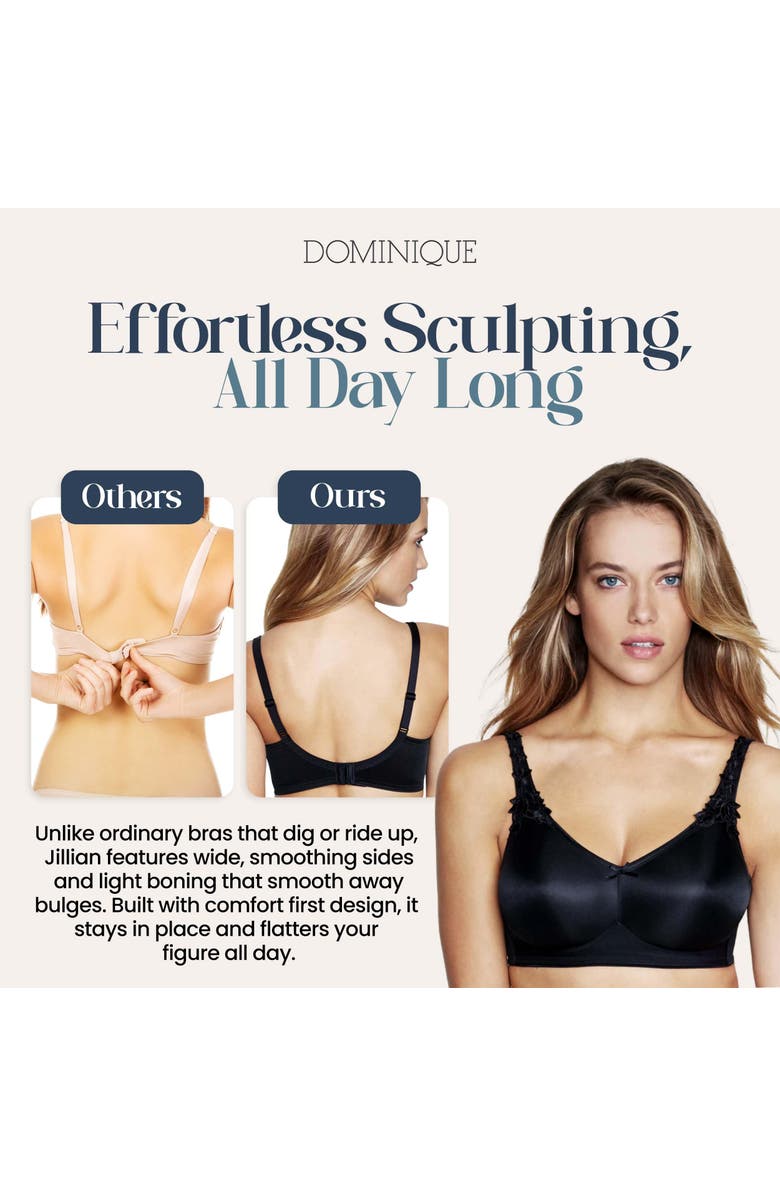 Dominique Intimates Jillian Wire-Free Seamless Minimizer Bra, Alternate, color, Black