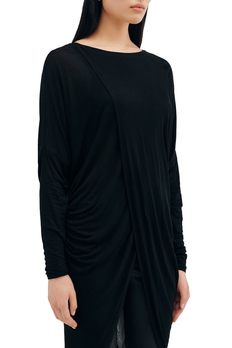 Vienna Tulip Hem Tunic, Alternate, color, BLACK