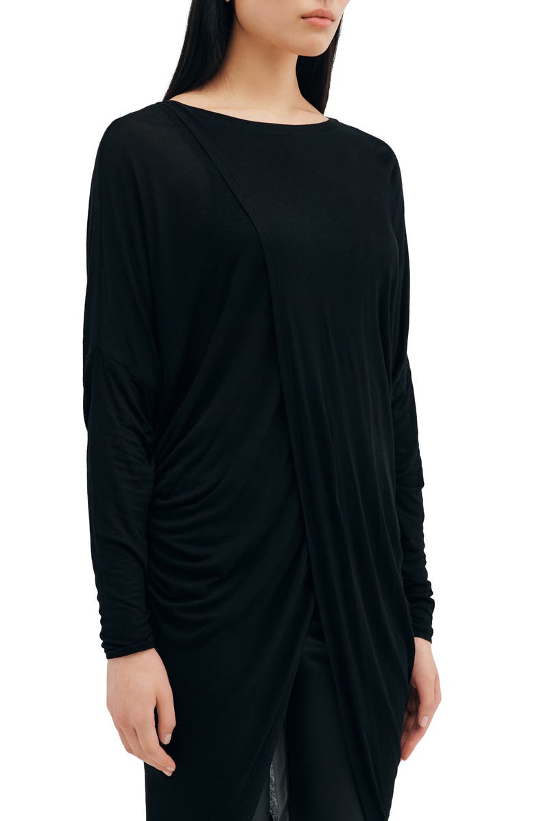 Two Lines by Marcella Vienna Tulip Hem Tunic, Alternate, color, Black