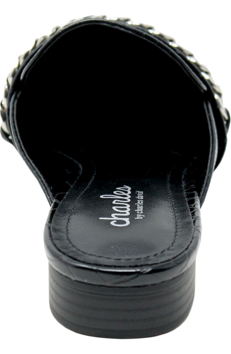 Charles by Charles David Emblem Chain Reptile Embossed Pointed Toe Mule, Alternate, color,