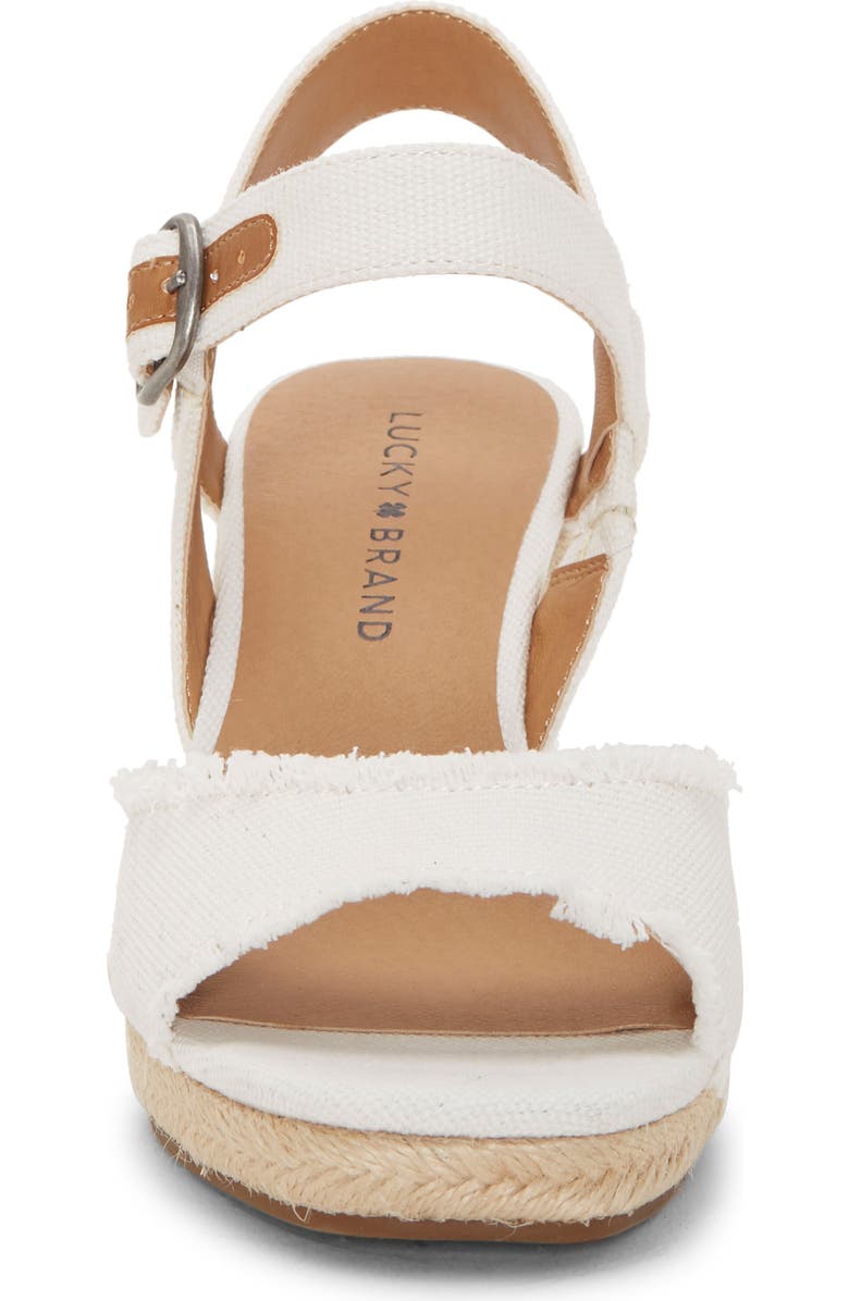 Lucky Brand Mindra Espadrille Wedge Sandal, Alternate, color, White Fabric