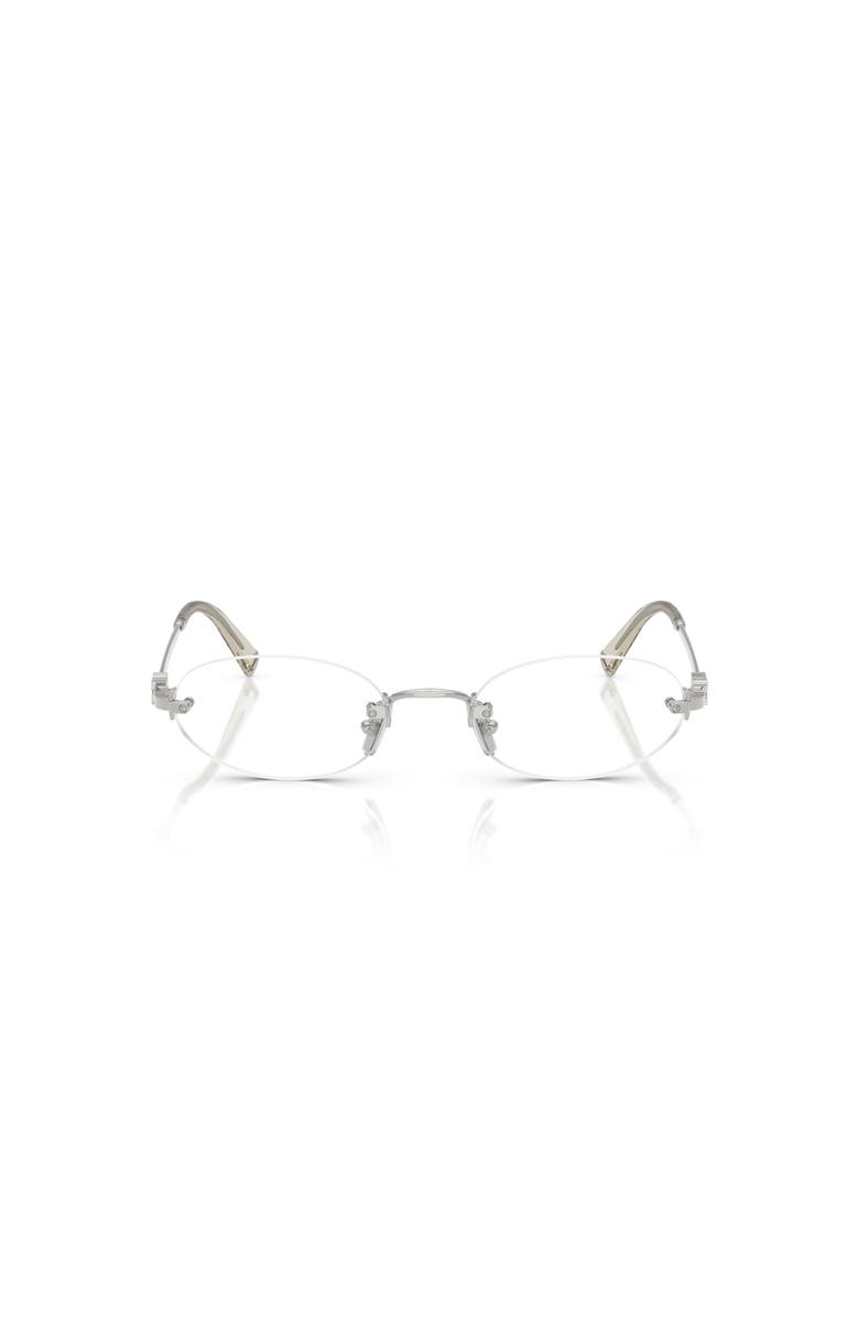 Miu Miu 51mm Oval optical glasses, Alternate, color, Silver