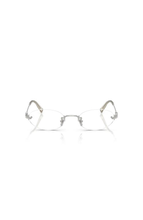 Miu Miu 51mm Oval Optical Glasses In Metallic