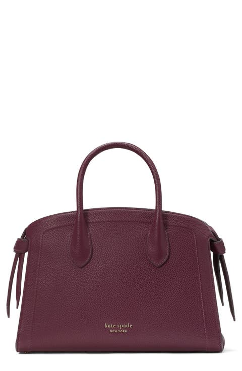 medium knott pebbled leather satchel