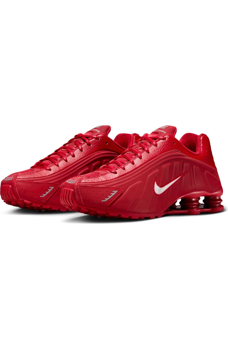 Nike Shox R4 Sneaker, Main, color, Gym Red/ Metallic Silver