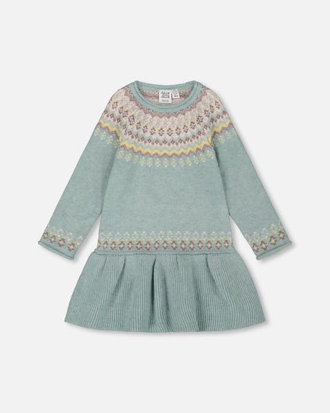 Jacquard Sweater Dress with Ribbed Skirt (Little Kid & Big Kid)