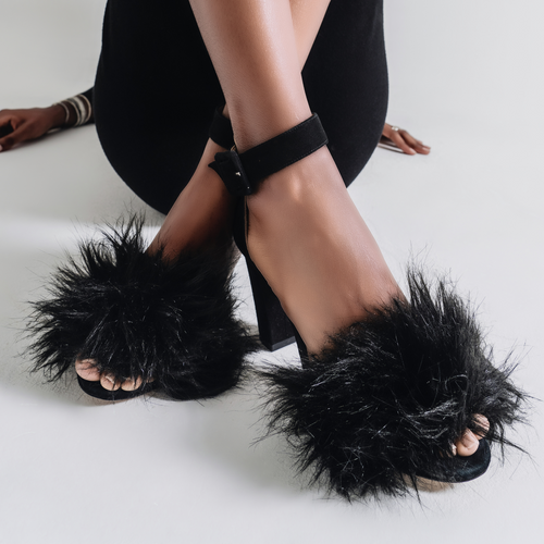 Tiannia Barnes Naomi, Alternate, color, Black Suede And Fur