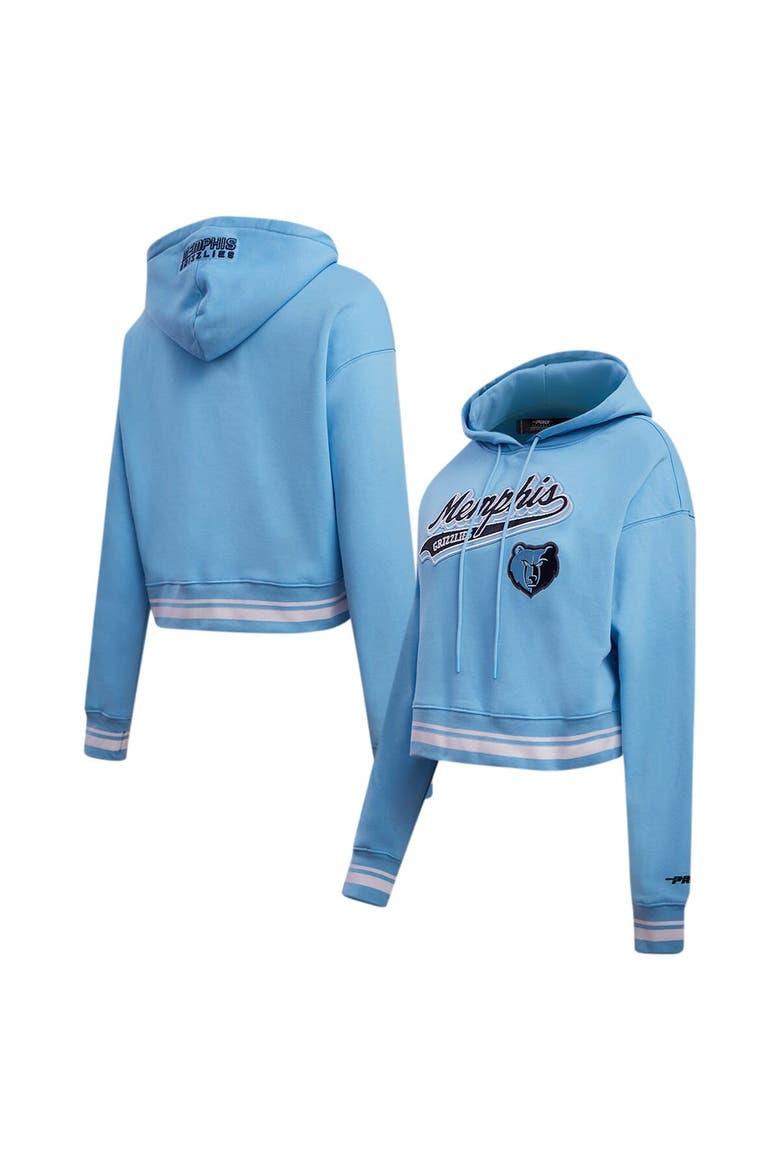Women's Pro Standard Light Blue Memphis Grizzlies Script Tail Cropped Pullover Hoodie, Alternate, color, Light Blue