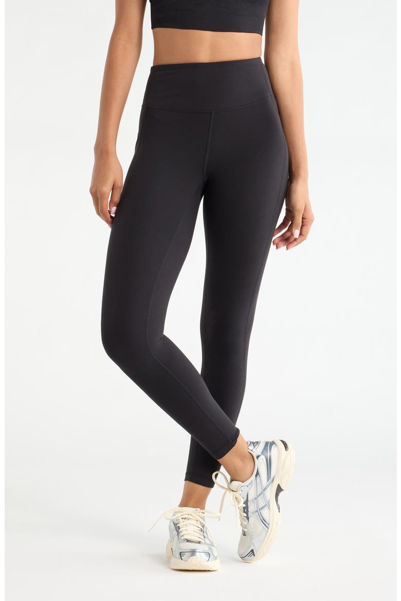 Studio Luxe High Waist Pocket Leggings, Main, color, BLACK