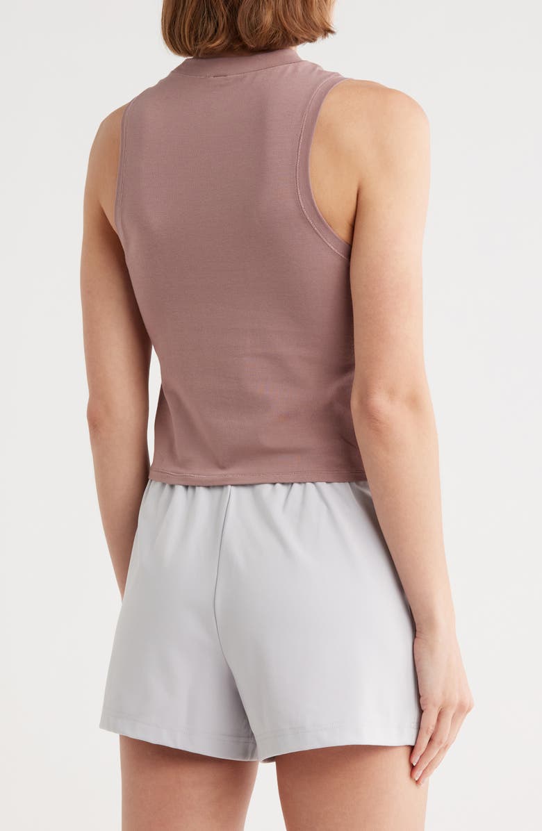 YOGALICIOUS Airlite Melissa Mock Neck Stretch Cotton Tank, Alternate, color, 