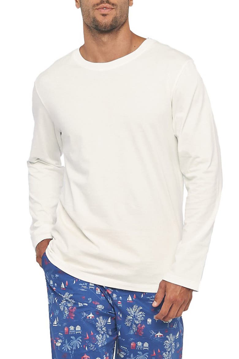 Luke St. Tropez Long Sleeve Pajama T-Shirt, Main, color, WHITE