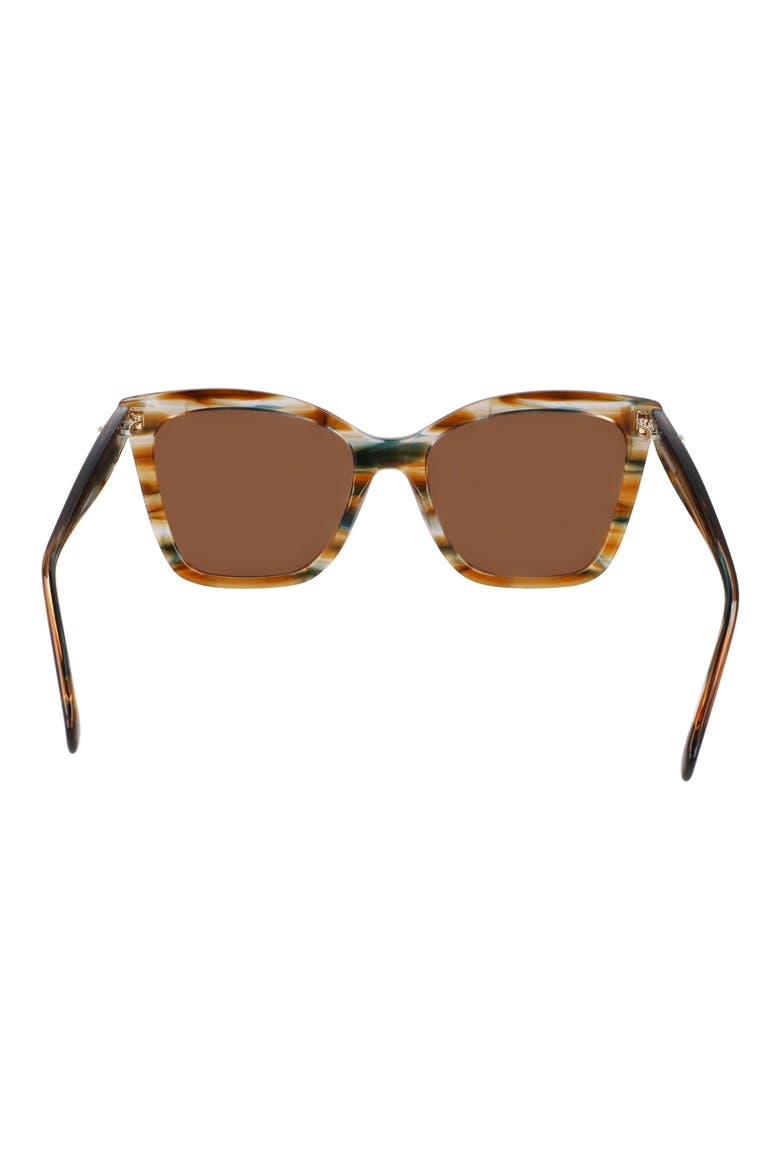 Le Pliage 54mm Gradient Cat Eye Sunglasses, Alternate, color, STRIPED BROWN/ PETROL