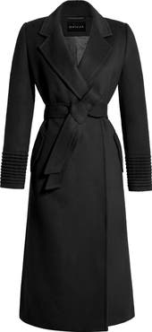 SENTALER Belted Alpaca Blend Wrap Coat