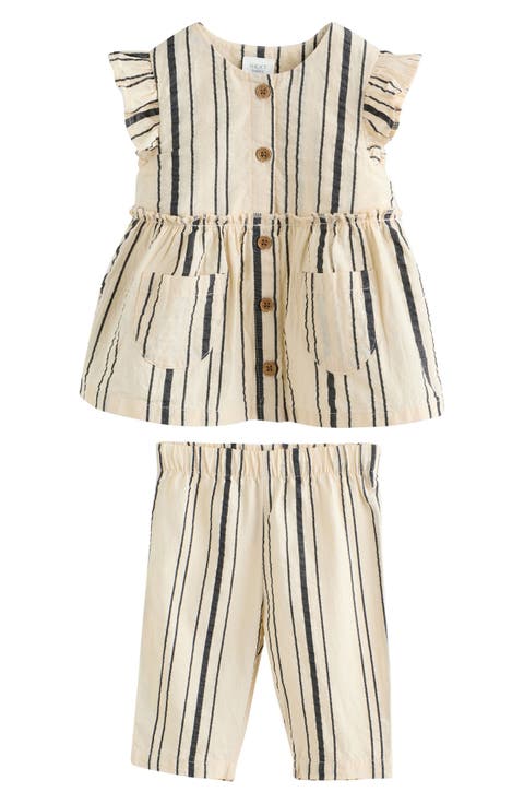 Kids' Mono Stripe Peplum Top & Pants Set (Baby & Toddler)