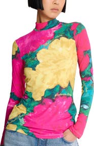 Balmain Printed high-neck top