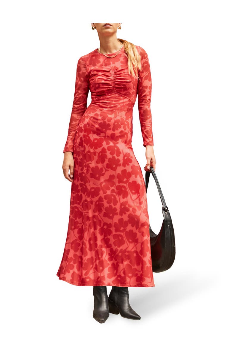 Ro&Zo Mesh Print Dress, Alternate, color, Red