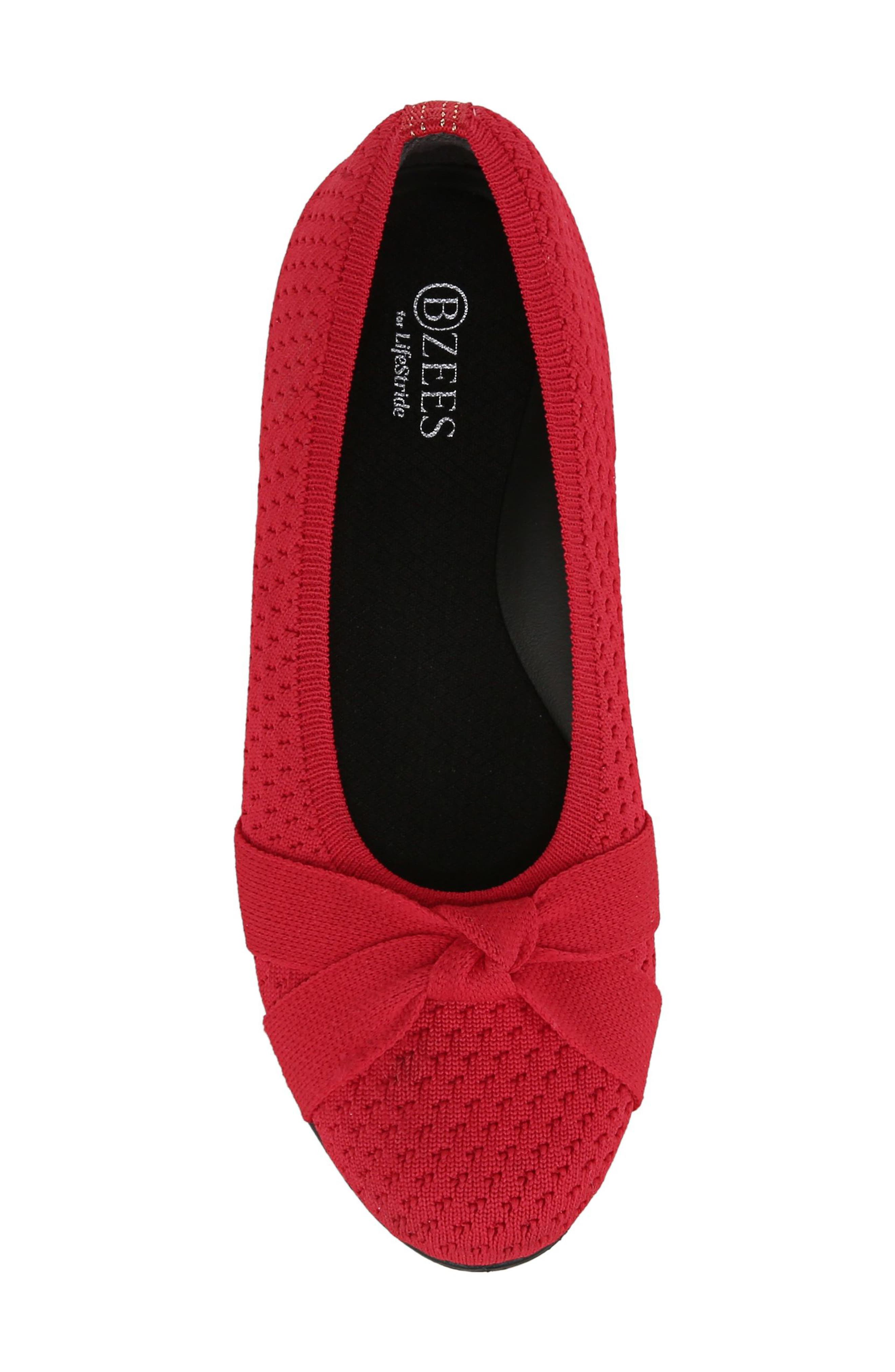 LifeStride Kissed Knit Ballet Flat, Alternate, color, Fire Red